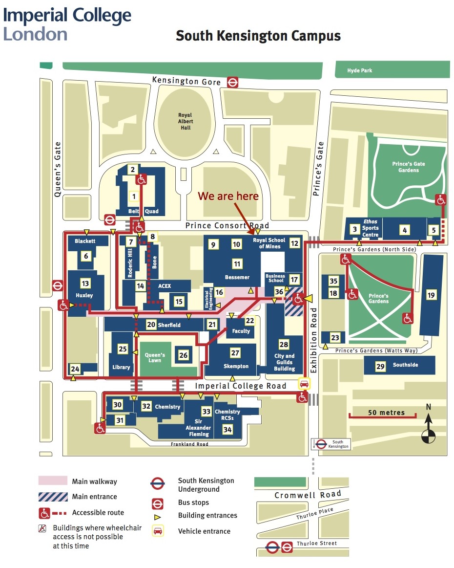 South Kensington Campus map