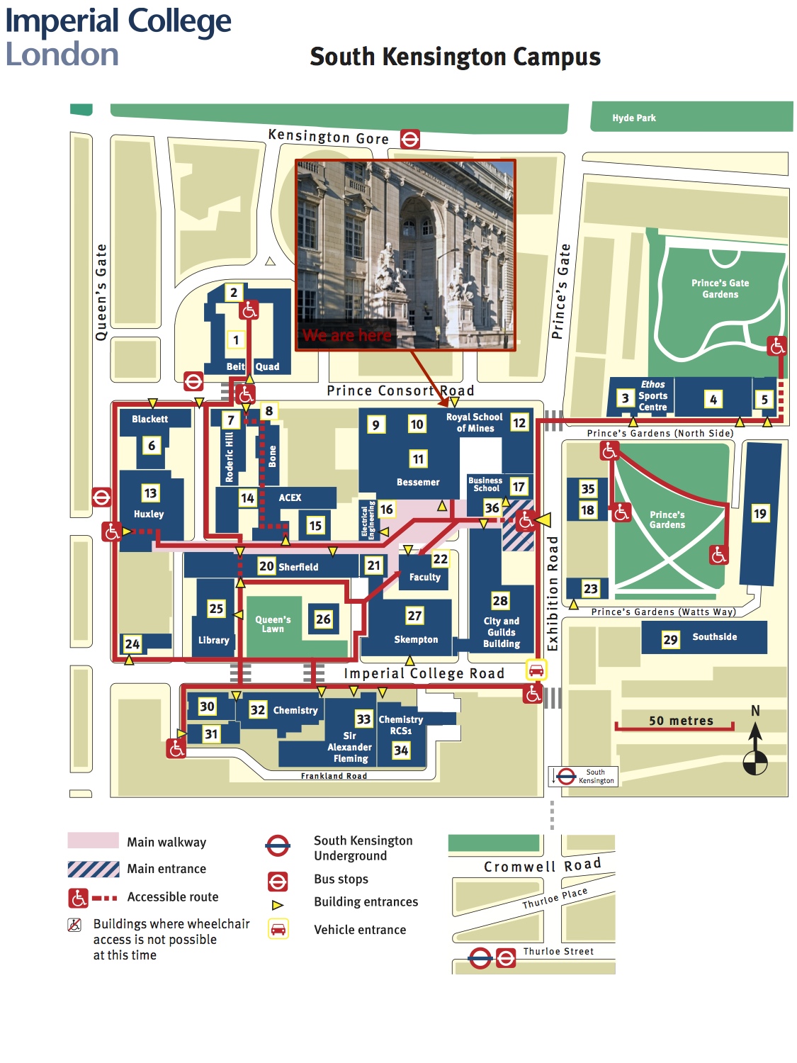 South Kensington Campus map